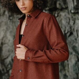 Elegant Brick Button Down Shirt for Women